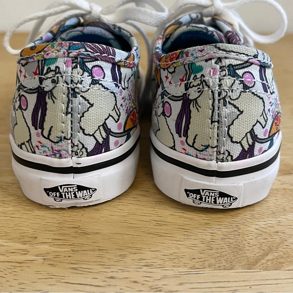Vans Toddler Llama Taco Party Print Lace Up Athletic Sneakers Size 7.0
